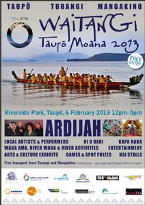 Waitangi Day with the Waitangi &#8211; Taup&#333;  Moana 2013 festival poster